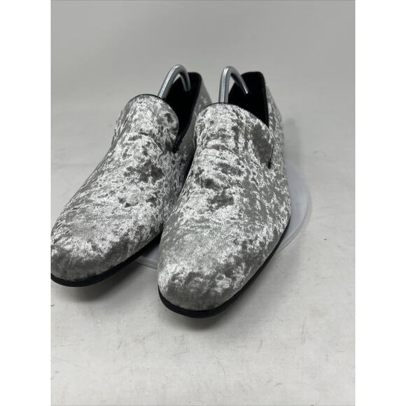 Amali Hauser2-211 Men’s Loafers- Silver crushed Velvet-men’s Slip On Shoes SZ 12 main image 10